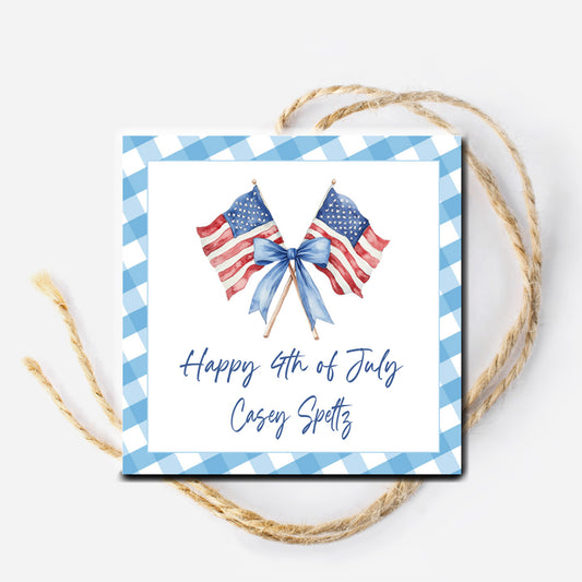 Patriotic Flag Personalized Gift Tag