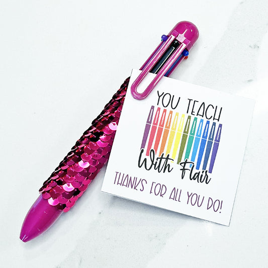 You teach with Flair Instant Download Tag
