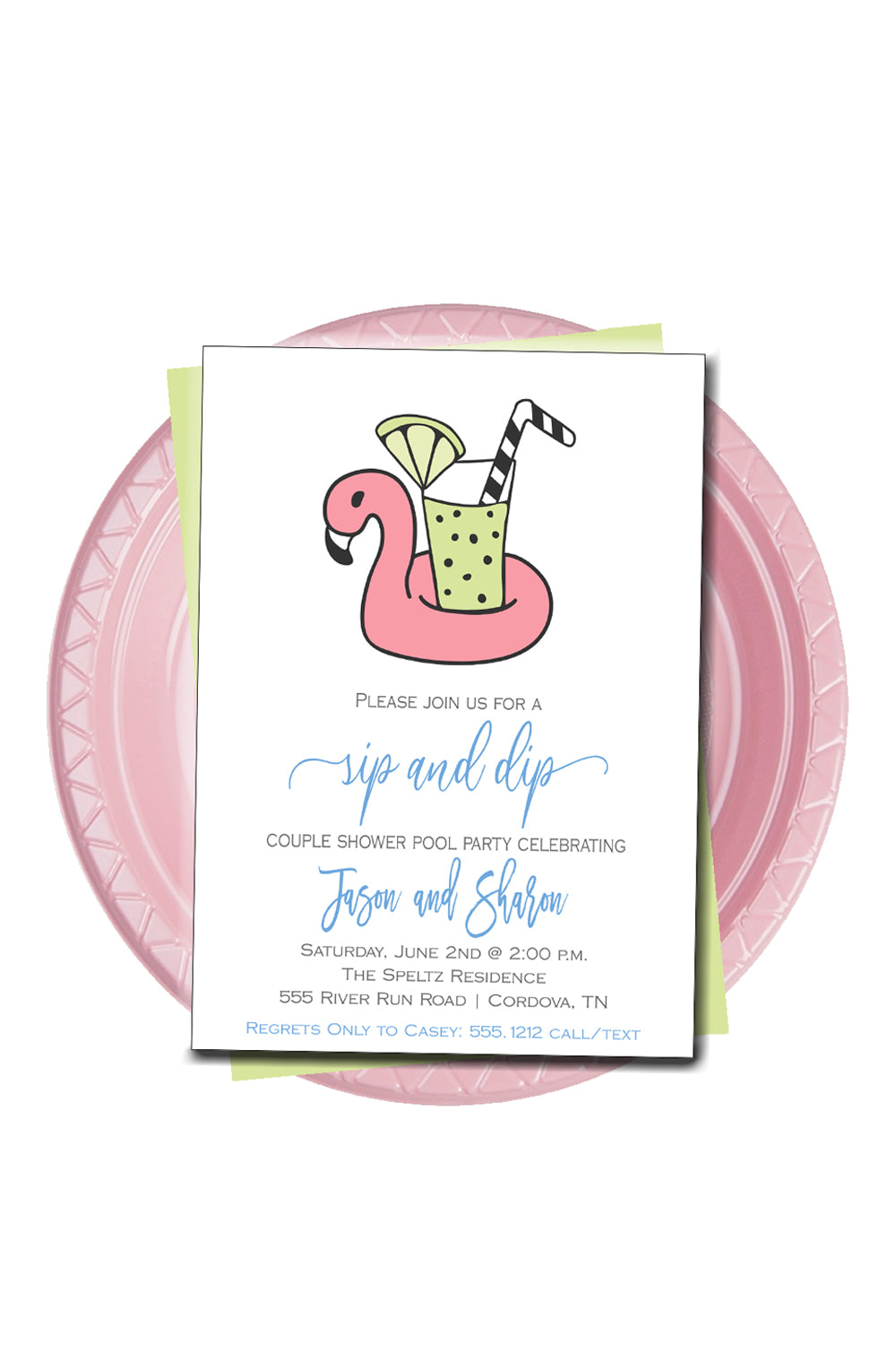 Couples Pool Party Bridal Shower Invitation
