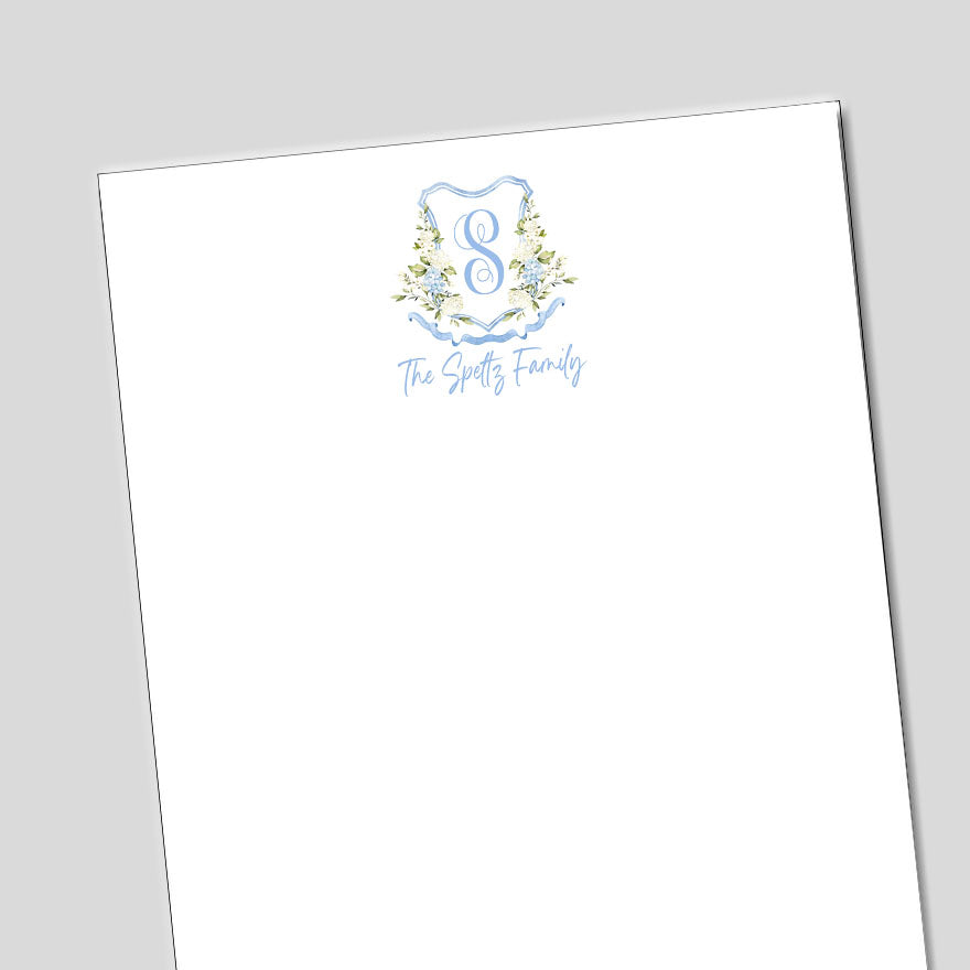 Floral Crest Monogram Notepad
