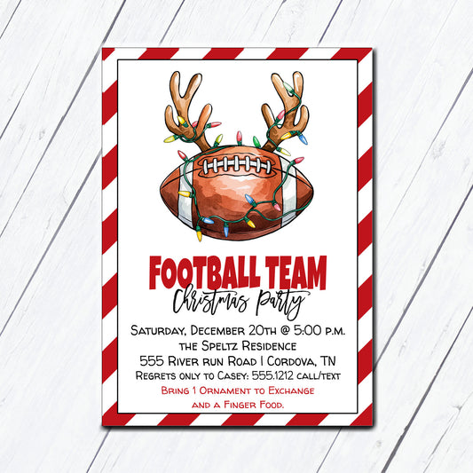 Football Team Christmas Party Invitation