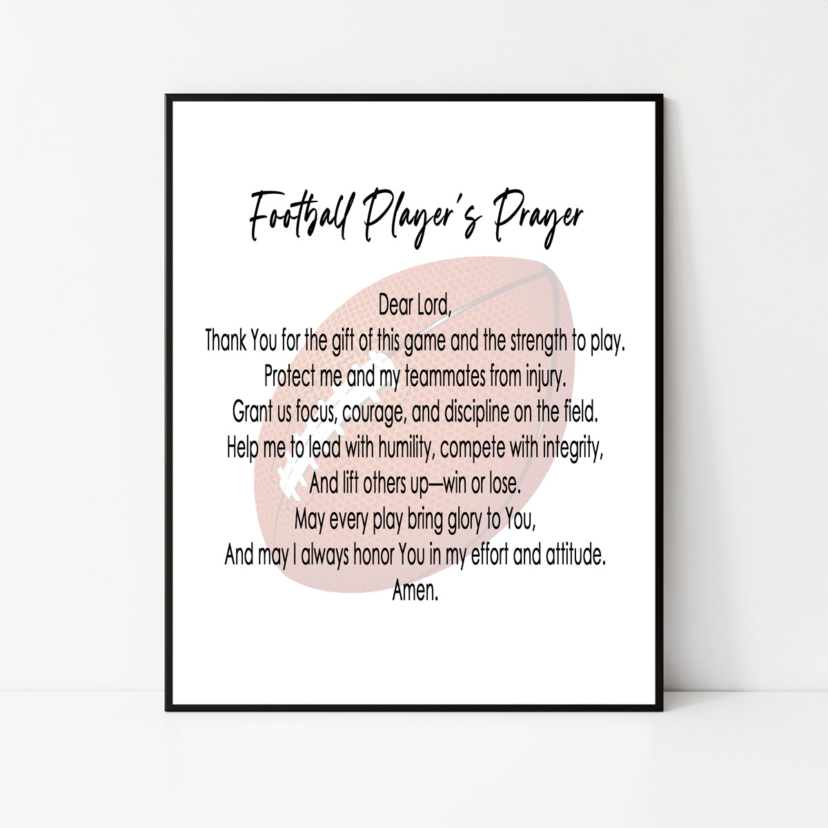 Football Prayer Sign Instant Download