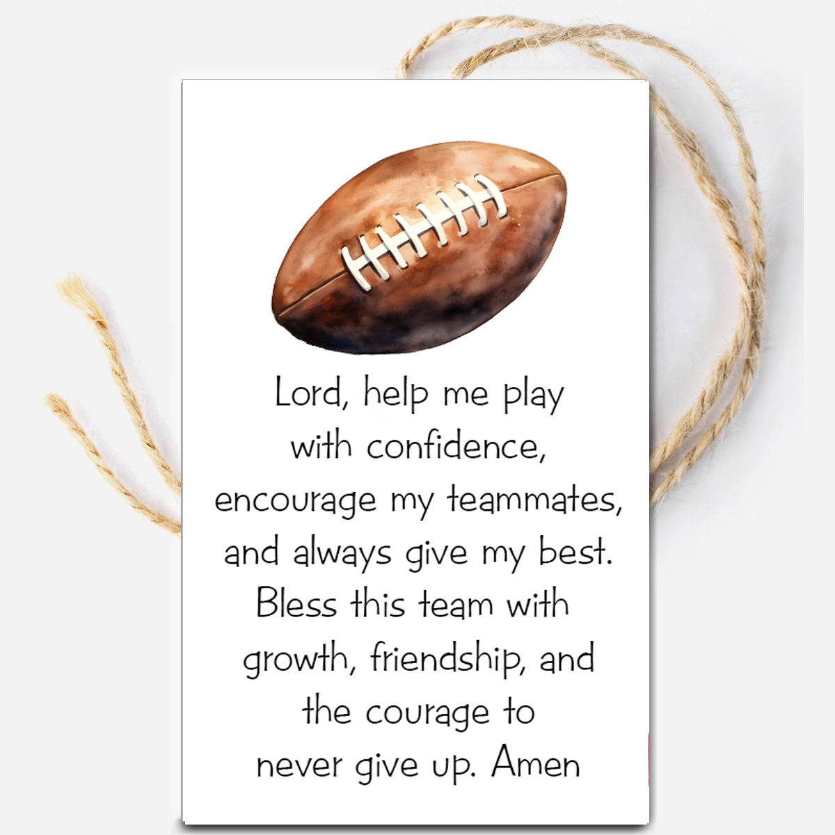 Football Prayer Instant Download Tag
