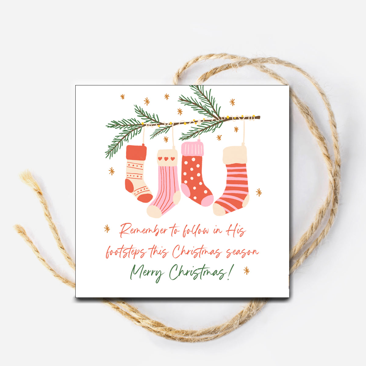 Footsteps Christmas Instant Download Tag