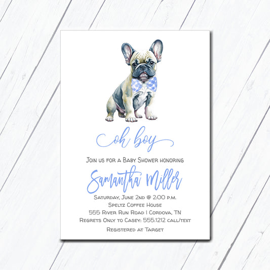 French Bulldog Baby Shower Invitation