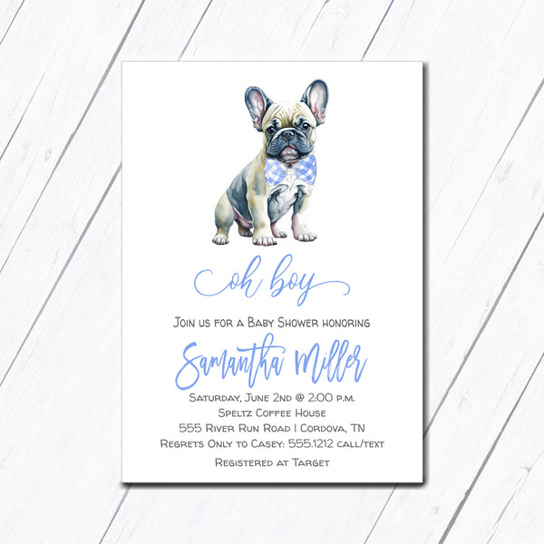 French Bulldog Baby Shower Invitation