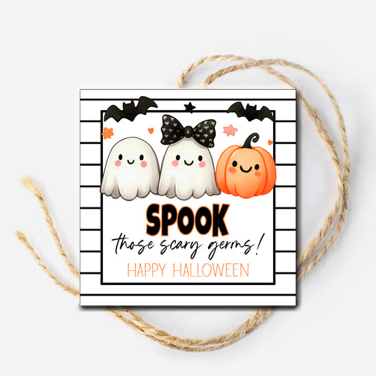 Scary Germs Halloween Instant Download Tag