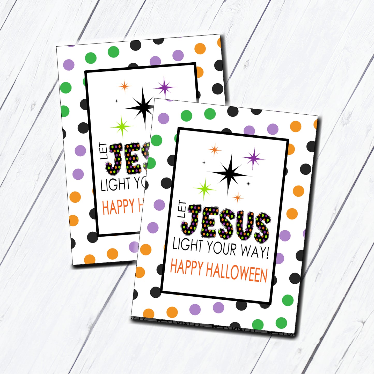 Let Jesus Light The Way Halloween Glow Stick Instant Download Tag