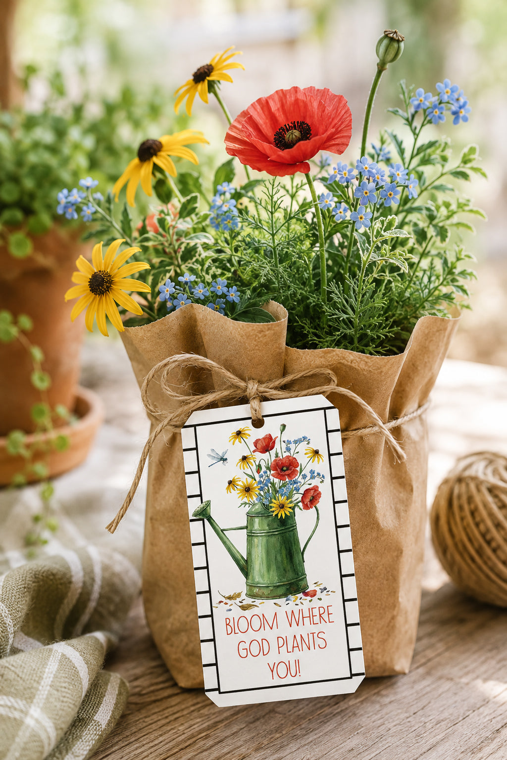 Bloom Where God Plants You Instant Download Tag