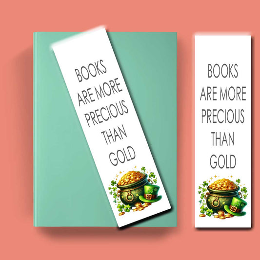 Books are more Precious than Gold Bookmark Instant Download