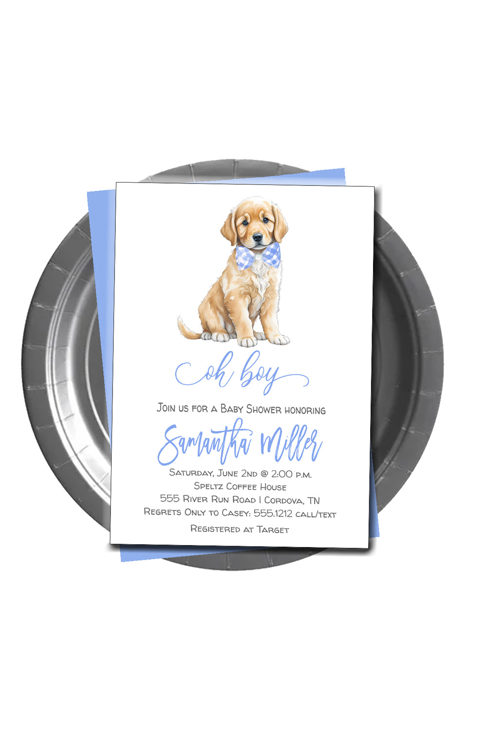 Golden Retriever Baby Shower Invitation