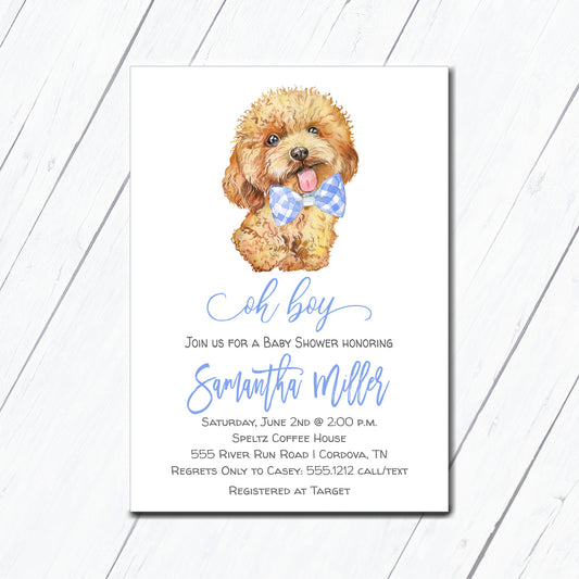 Goldendoodle Baby Shower Invitation