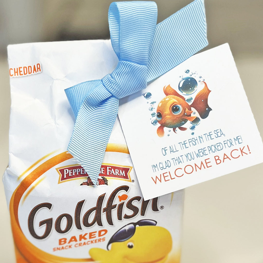 Goldfish Welcome Back Instant Download Tag