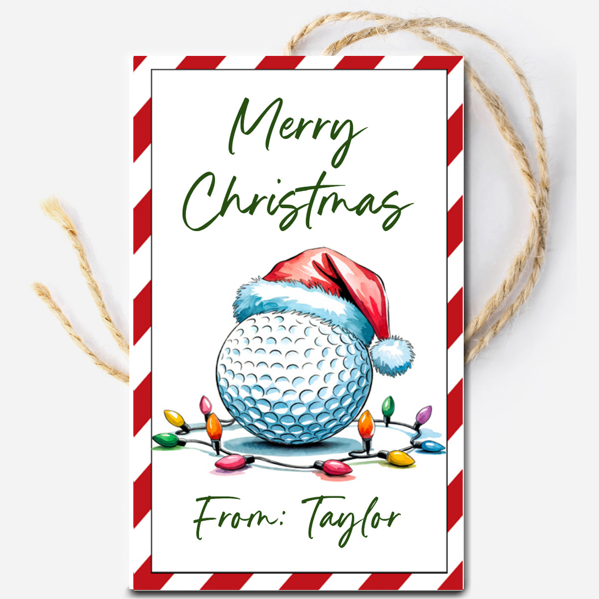Christmas Golf Gift Tag