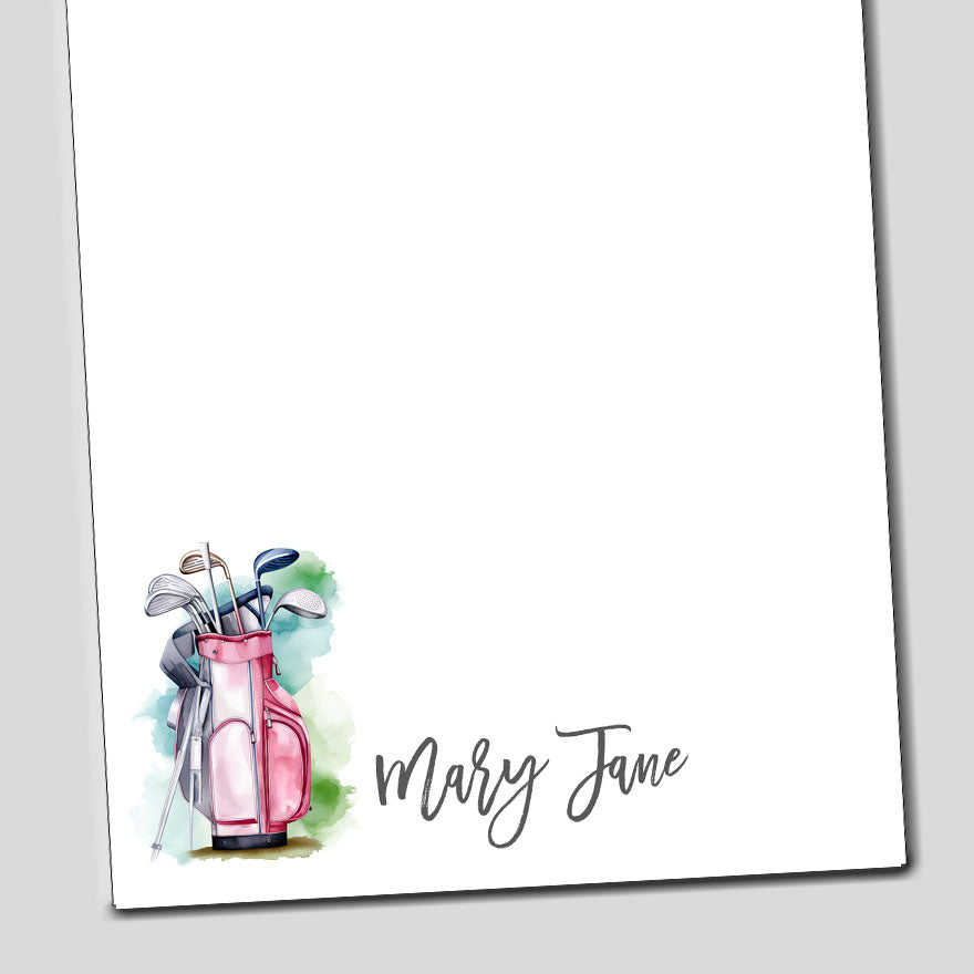 Personalized Pink Golf Notepad