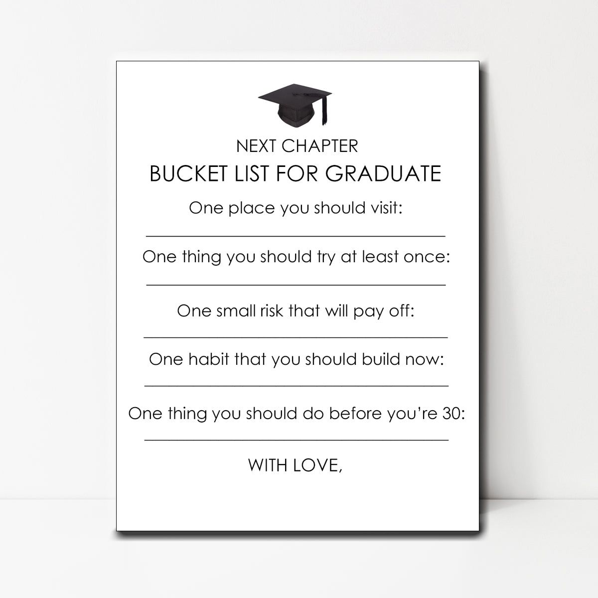 Graduation Bucket List Instant Download