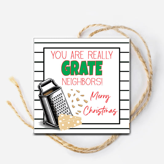 Grate Neighbors Christmas Instant Download Tag