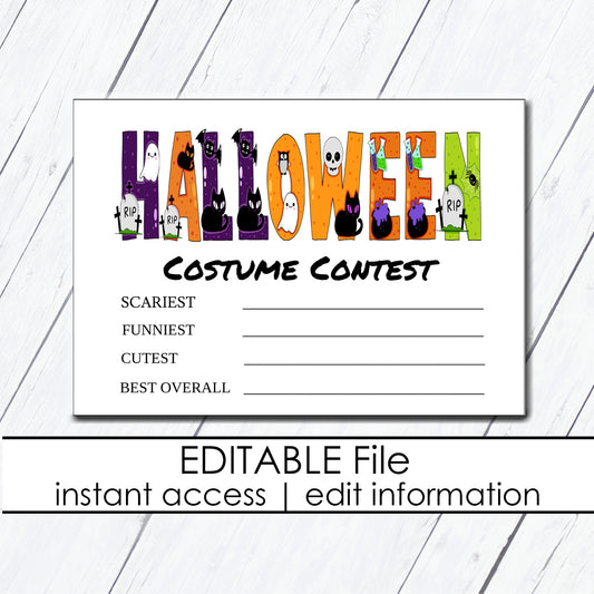 Halloween Voting Card
