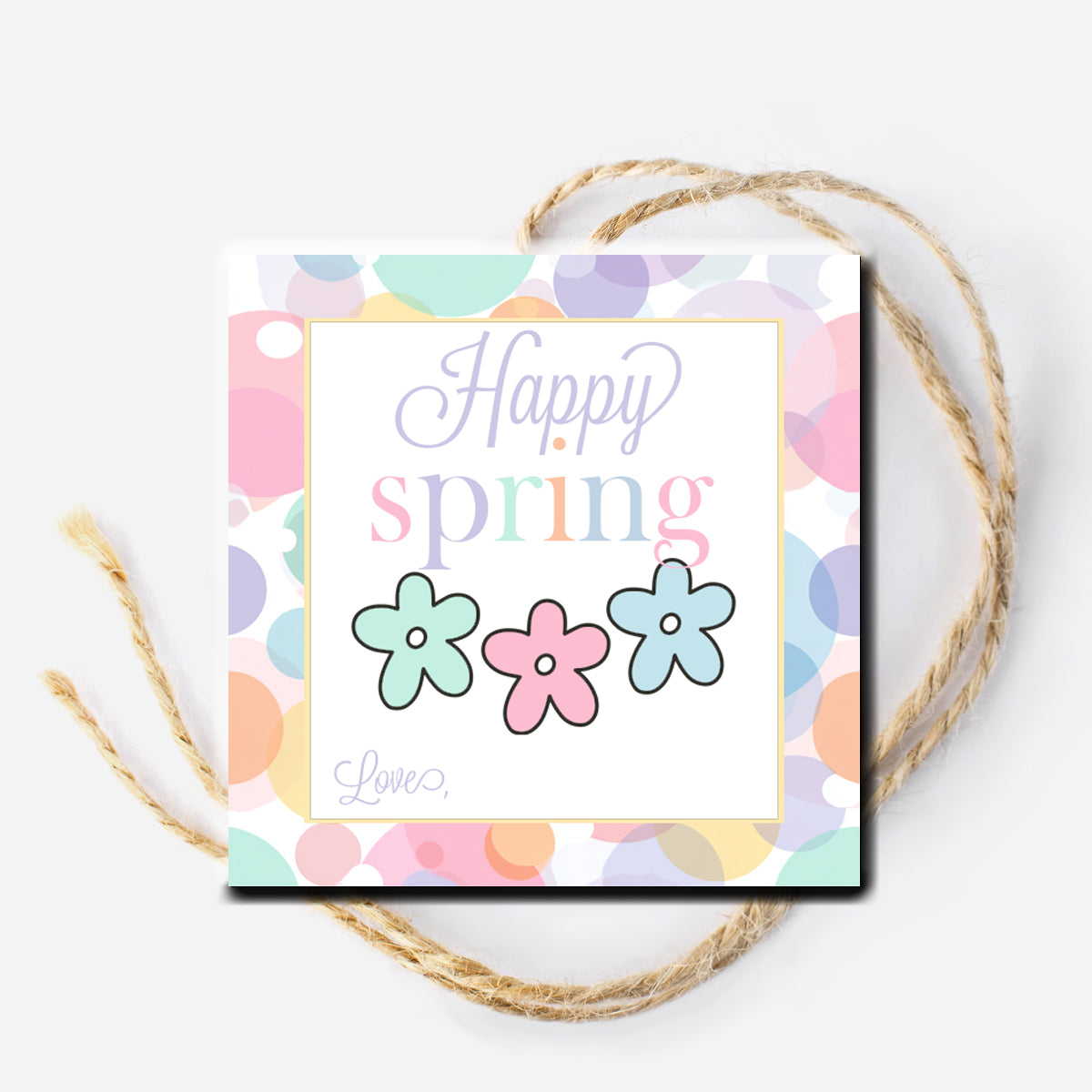 Happy Spring Instant Download Tag