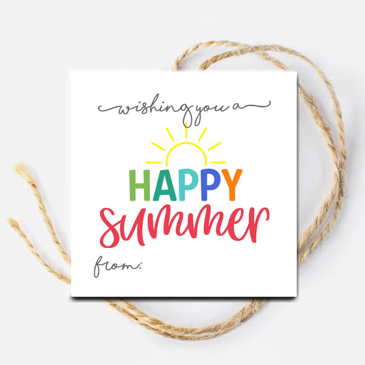 Wishing You a Happy Summer Instant Download Tag