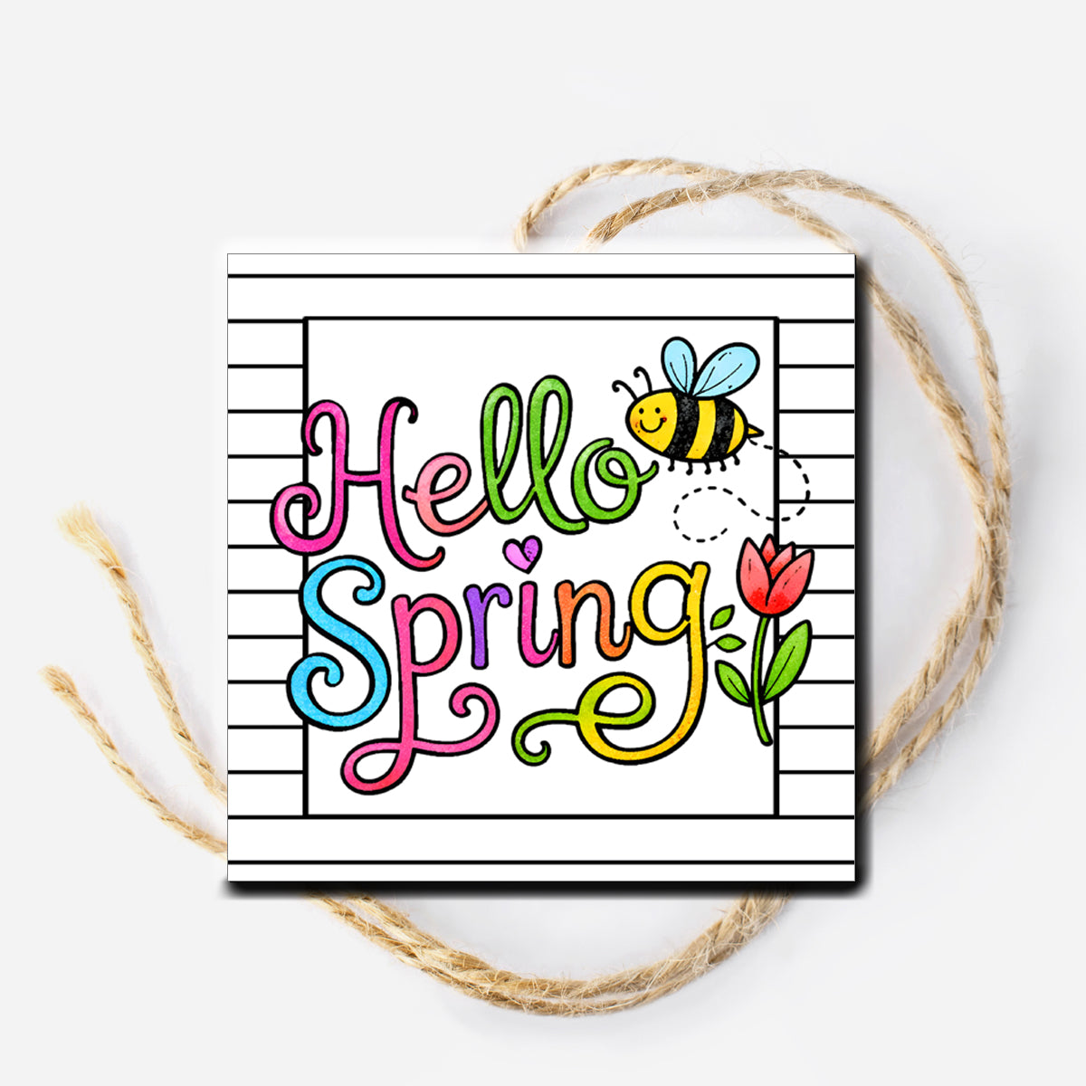 Hello Spring Instant Download Tag