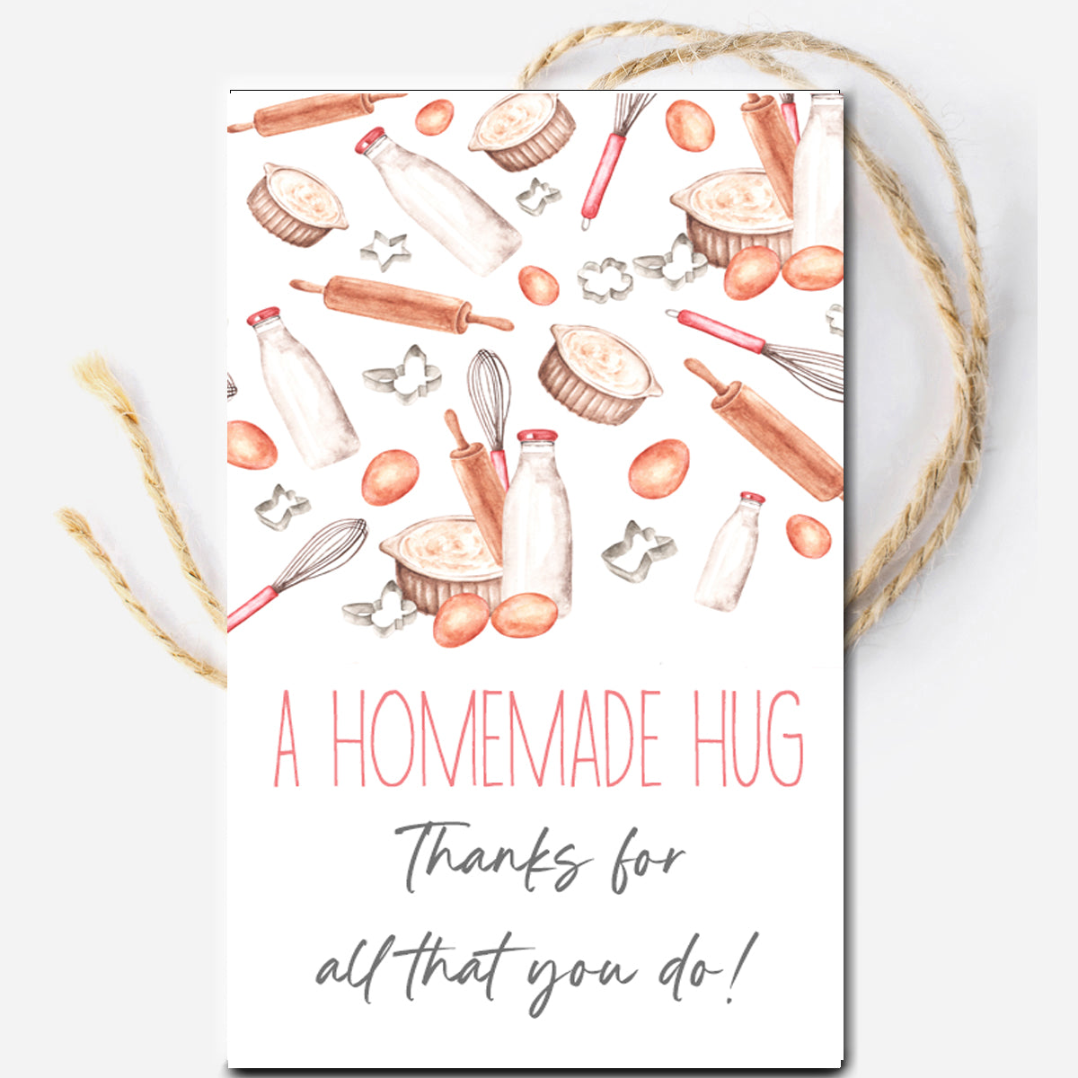 Homemade Hug Instant Download Tag