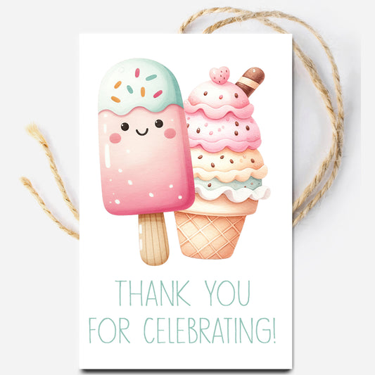 Ice Cream Party Favor Instant Download Tag