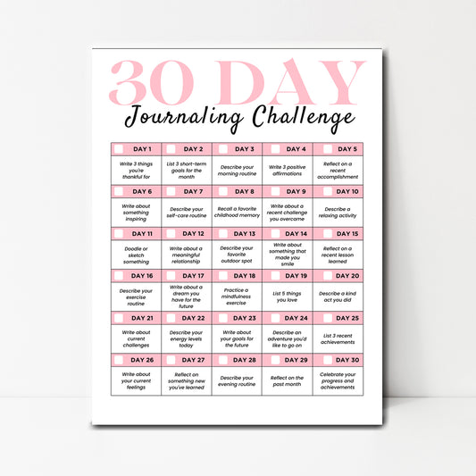 Journaling Challenge Instant Download