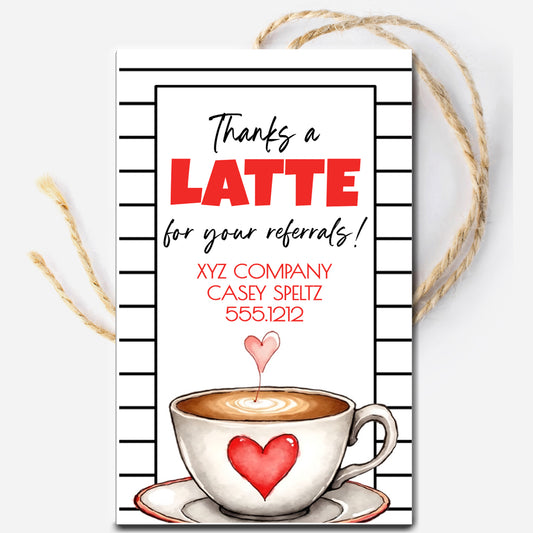 Thanks a Latte Referral Marketing Tags