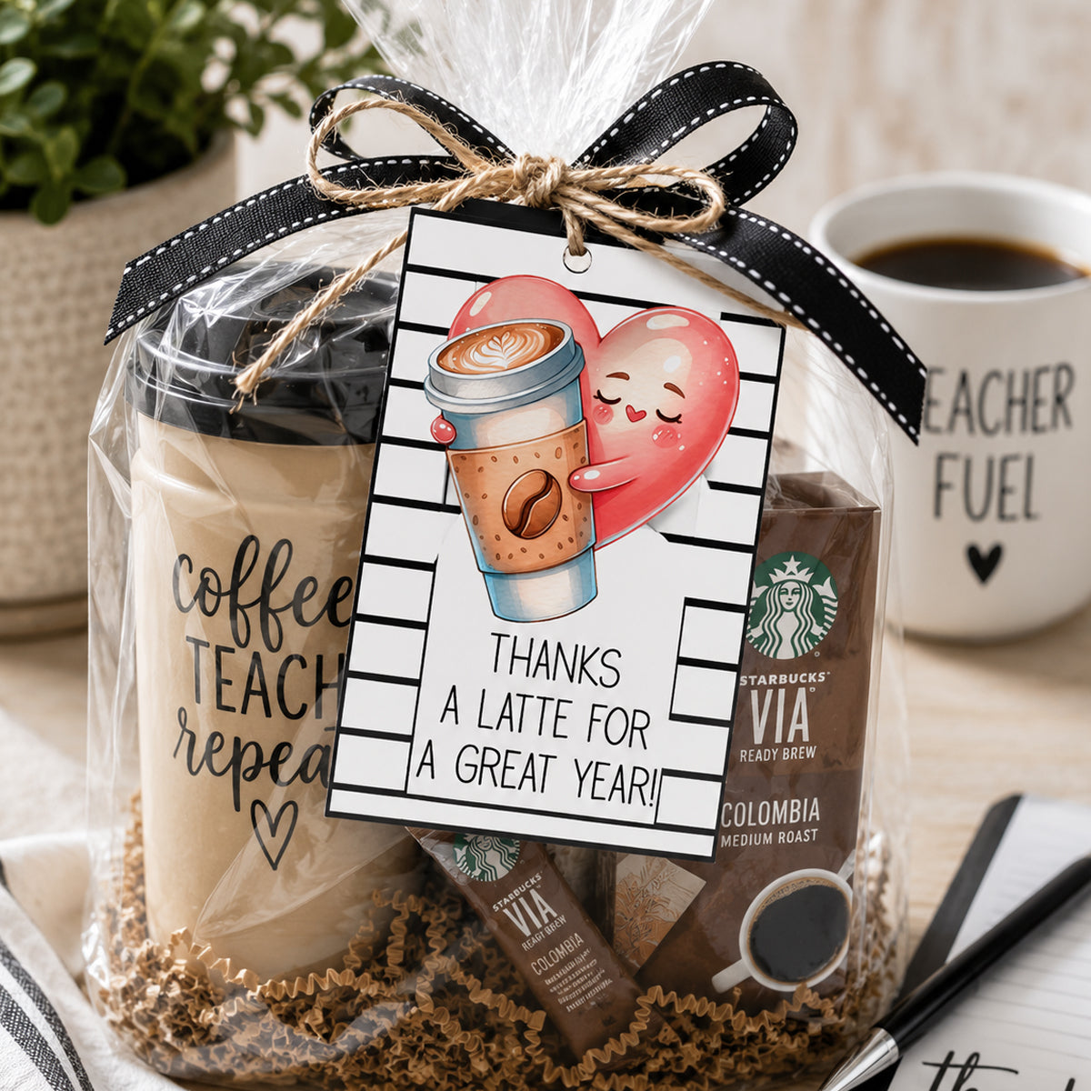 Thanks a Latte for a Great Year Instant Download Tag