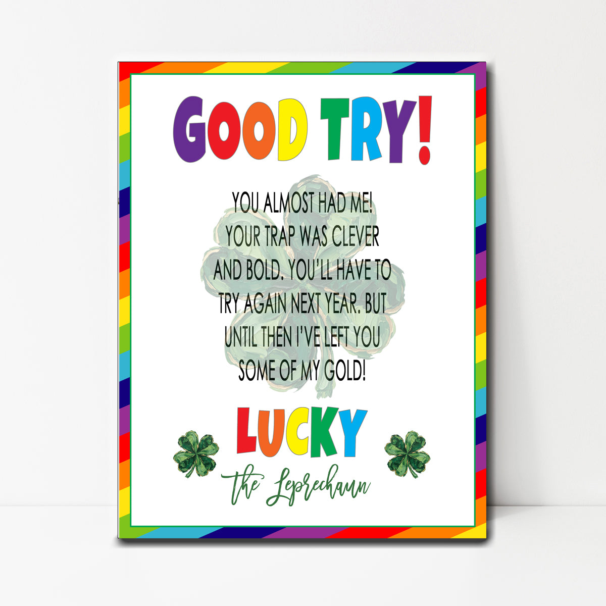 Leprechaun Trap Letter Instant Download