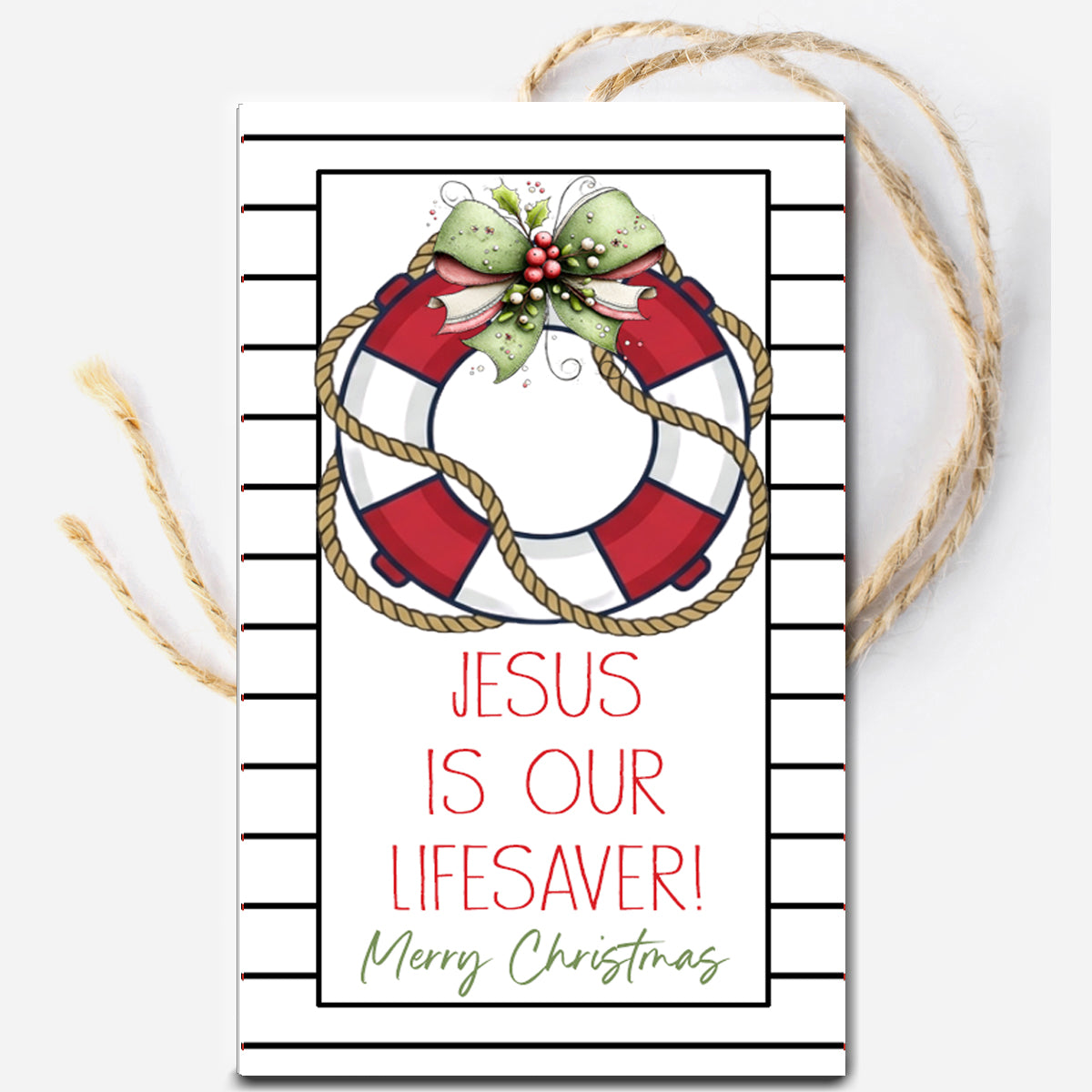 Christmas Lifesaver Instant Download Tag