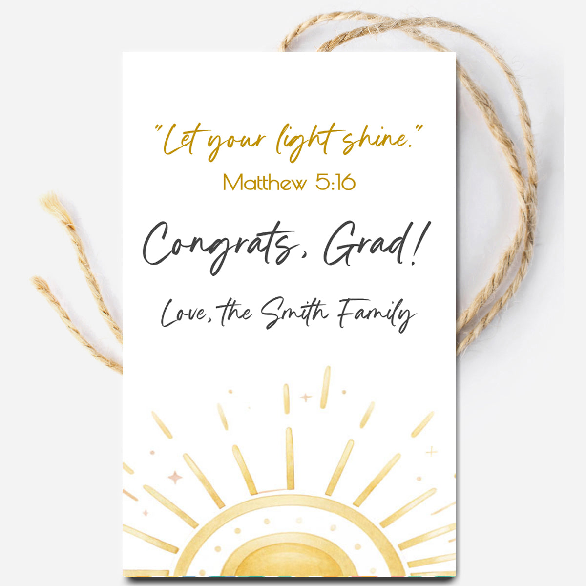 Let Your Light Shine Editable Tag