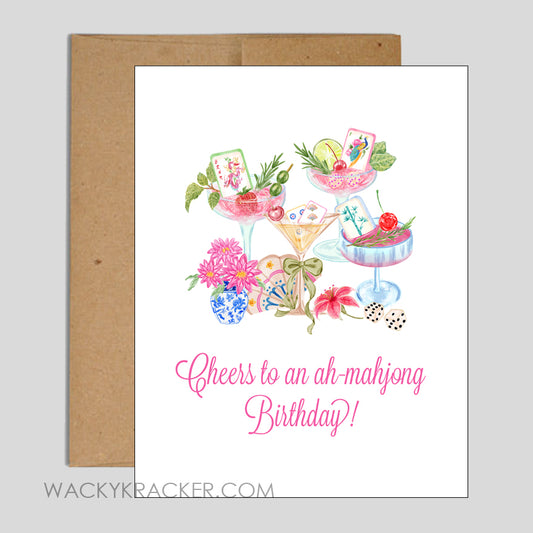 Mahjong Birthday Greeting Card Instant Download