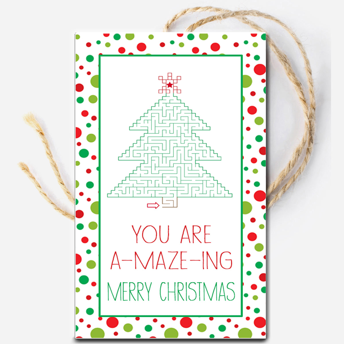Christmas Maze Instant Download Tag