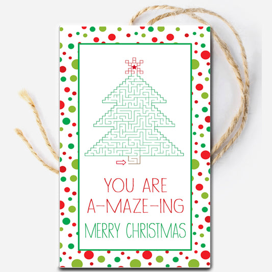 Christmas Maze Instant Download Tag