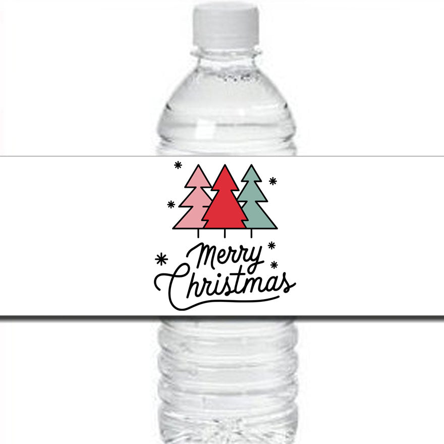 Merry Christmas Water Bottle Instant Download
