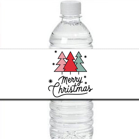 Merry Christmas Water Bottle Instant Download
