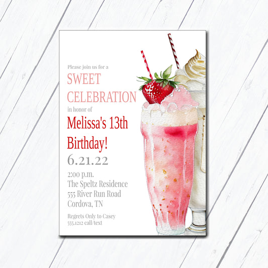 Milkshake Invitation