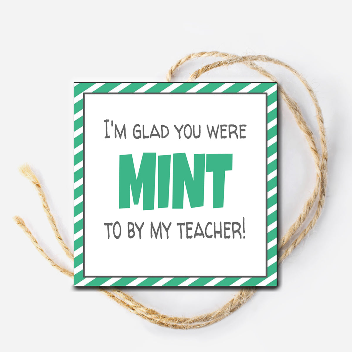 Mint to be my Teacher Instant Download Tag