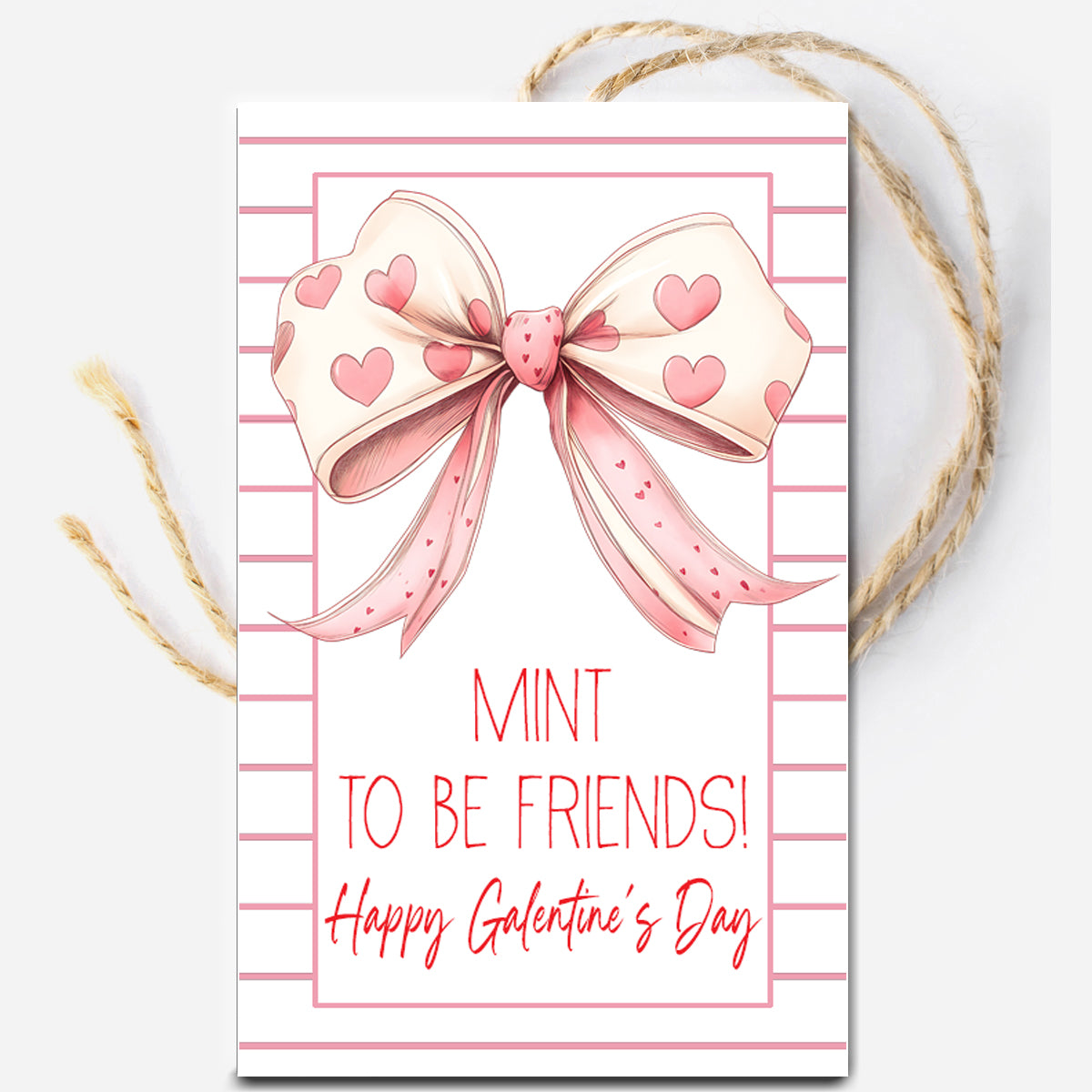 Valentine Mint Instant Download Tag