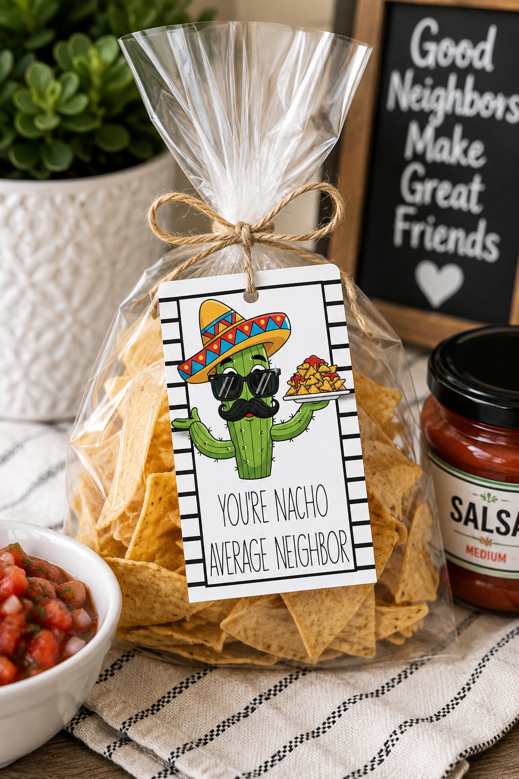 You're Nacho Average Neighbor Printable Gift Tag