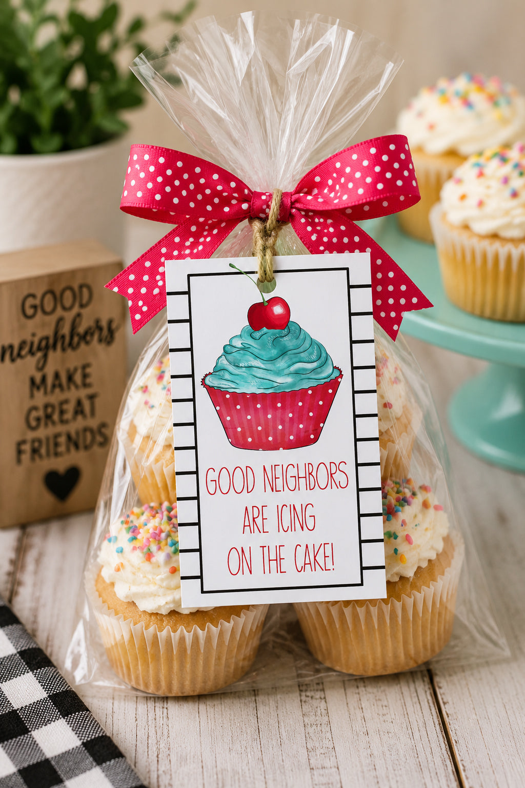 Good Neighbors are Icing on the Cake Printable Gift Tag