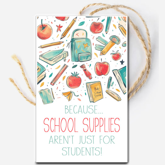 New School Year Supplies Instant Download Tag