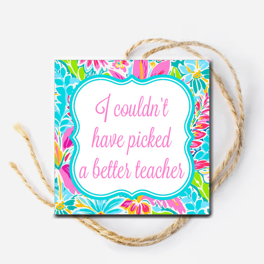 Colorful Picked a Better Teacher Instant Download Tag