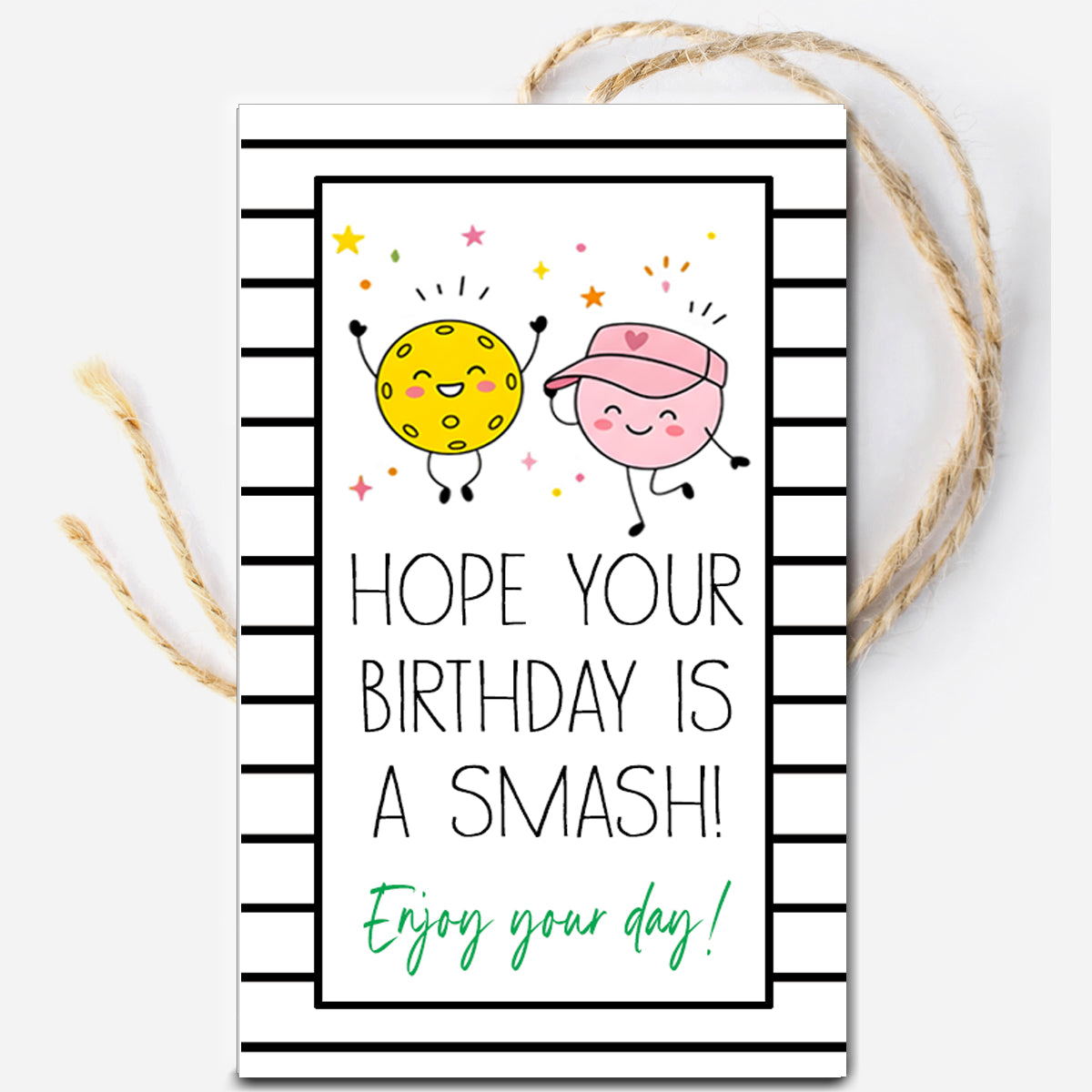 Pickleball Birthday Instant Download Tag
