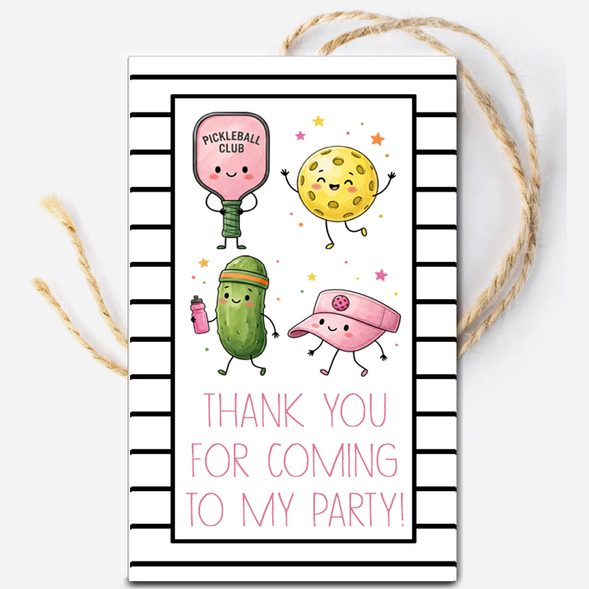 Pickleball Party Favor Instant Download Tag