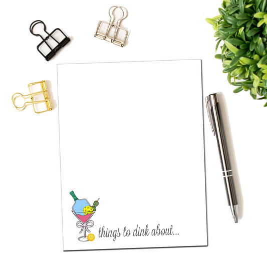 Things to Dink About Pickleball Notepad