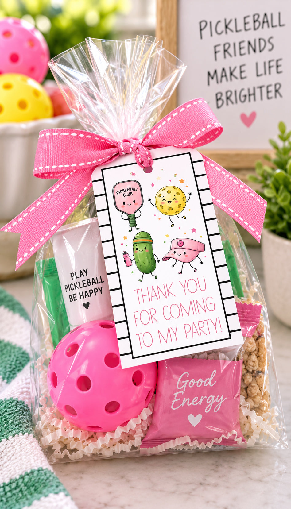 Pickleball Party Favor Instant Download Tag