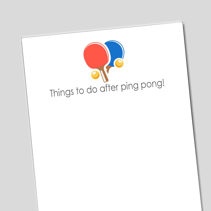 Ping Pong Notepad